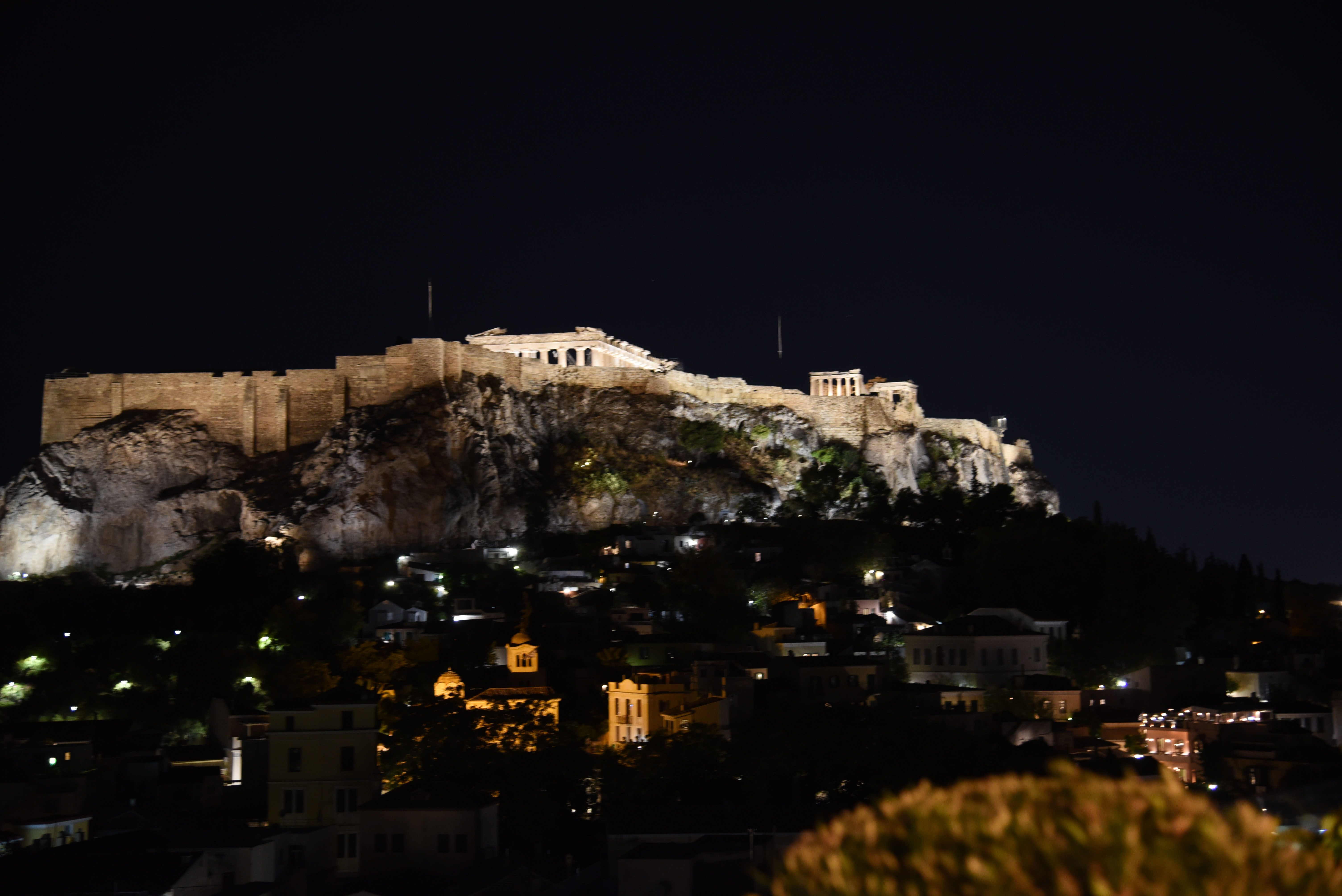 acropolis at night